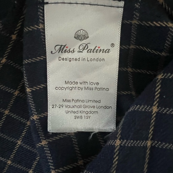 Miss Patina Navy Checkered Pinafore Dress - Picture 5 of 6